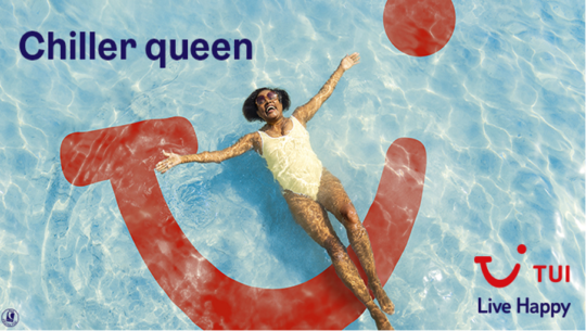 A woman floating in a pool looking happy - Chiller Queen, TUI, Live Happy