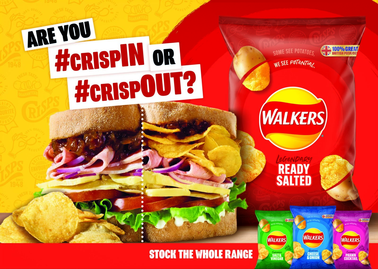Walkers Crisps advert - Are you crisp in or crisp out (of your sandwich)
