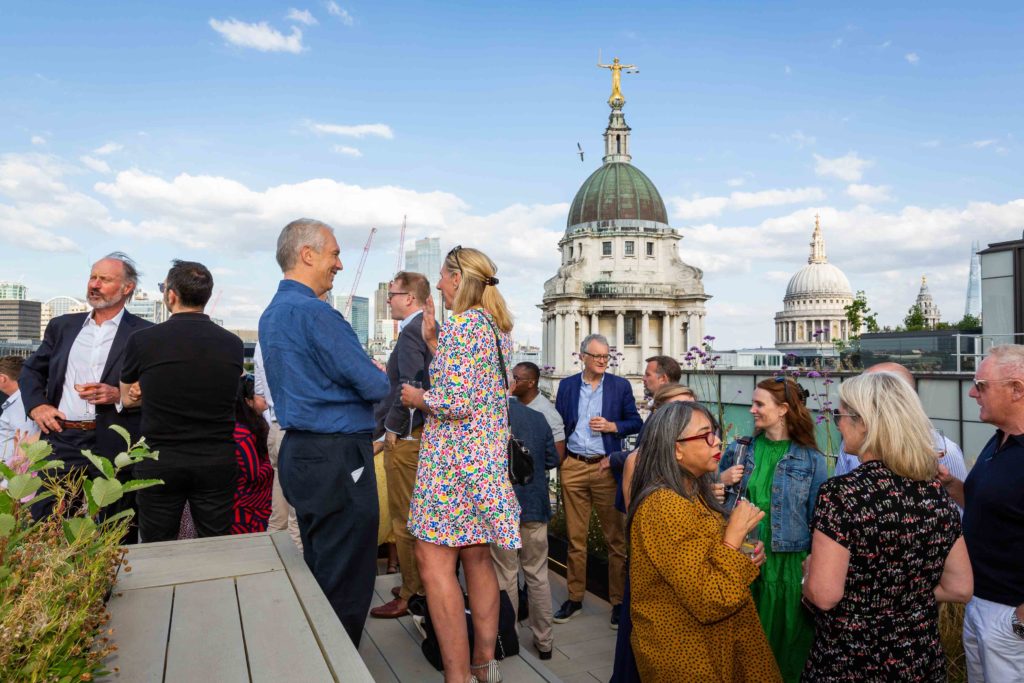 Members on the rooftop
