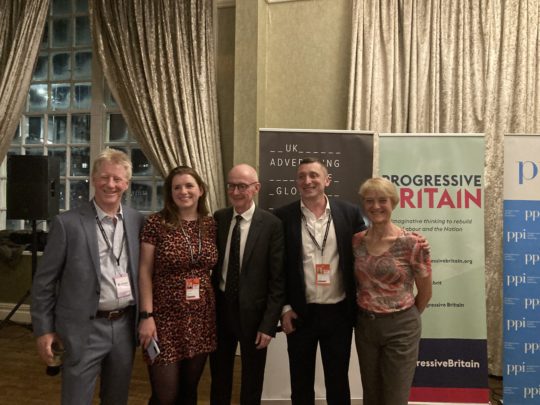 Speakers of the event: PPI's Will Marshall, Alison McGovern MP, Pat McFadden MP, Nathan Yeowell of Progressive Britain and Sue Eustace, the AA's Public Affairs Director